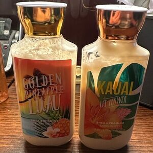 Bath & Body Works Golden Pineapple Luau & Kauai Lei Flower Body Lotion Set